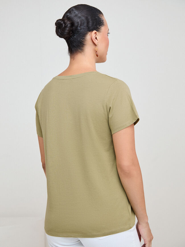 CAMISETA BOHO FLORES Kaki