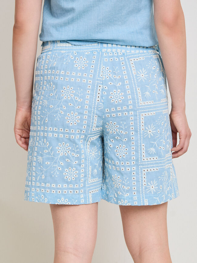 BERMUDA BORDADO Azul Chambray