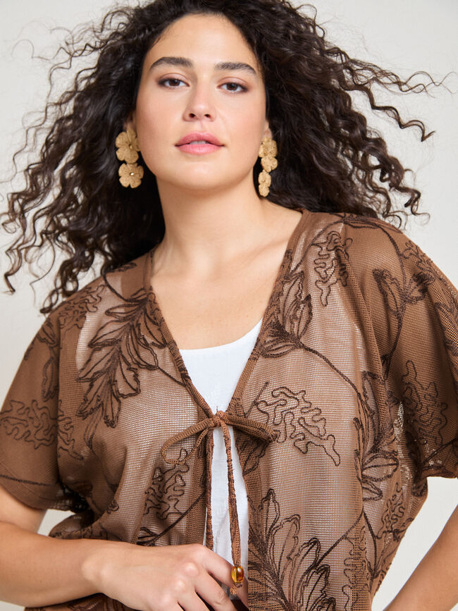 CHAQUETA CALADA PALMERAS Marron