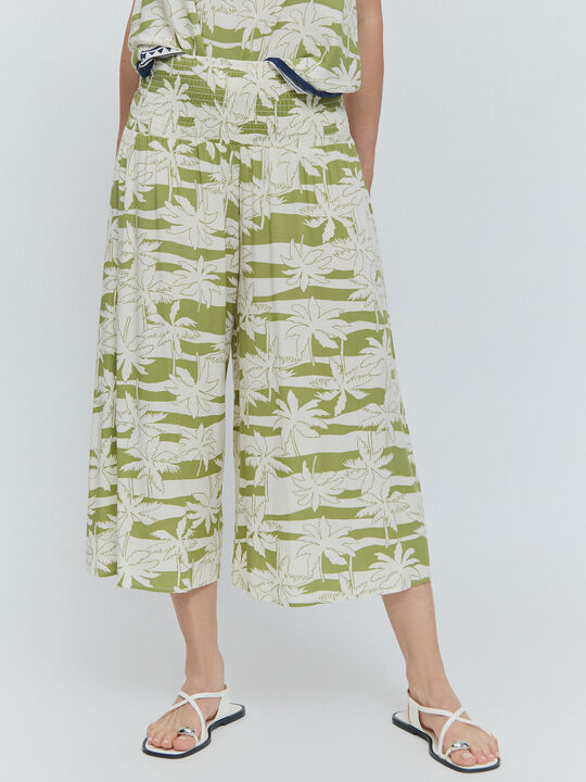 Falda pantalón estampada Crudo image number null