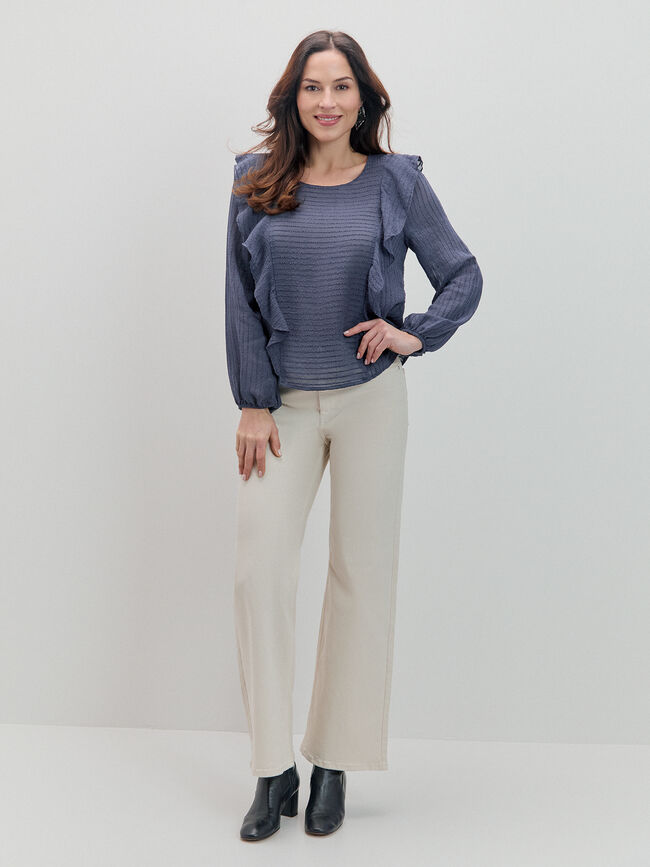 blusa volantes Azul Marino