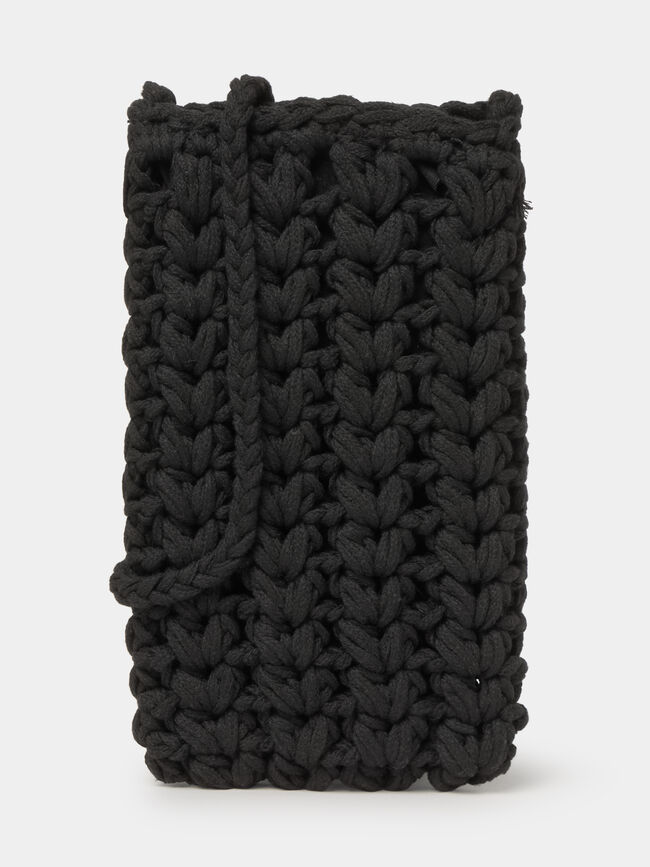 FUNDA PORTAMOVIL CROCHET Negro