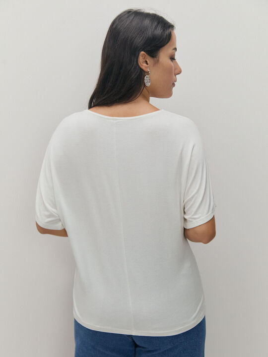 CAMISETA DENIM Blanco Hueso image number null