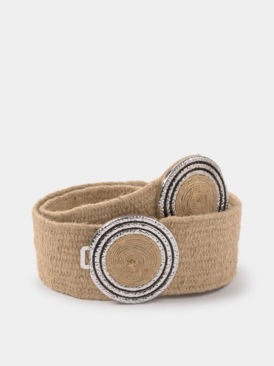CINTURON DOBLE HEBILLA Beige image number null