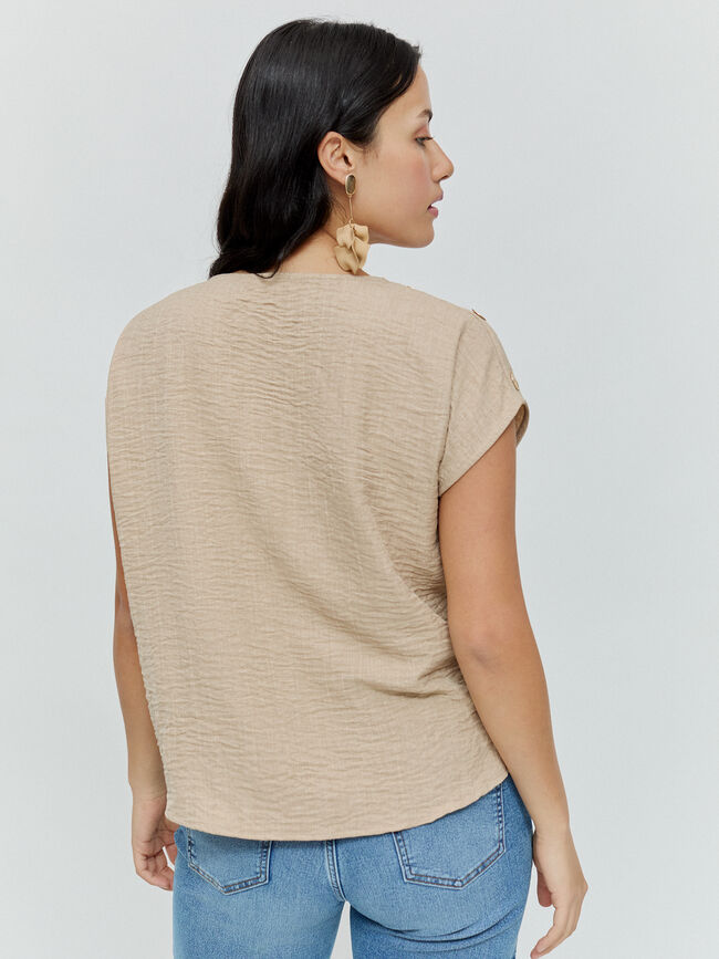 blusa hombro caido Beige Tostado