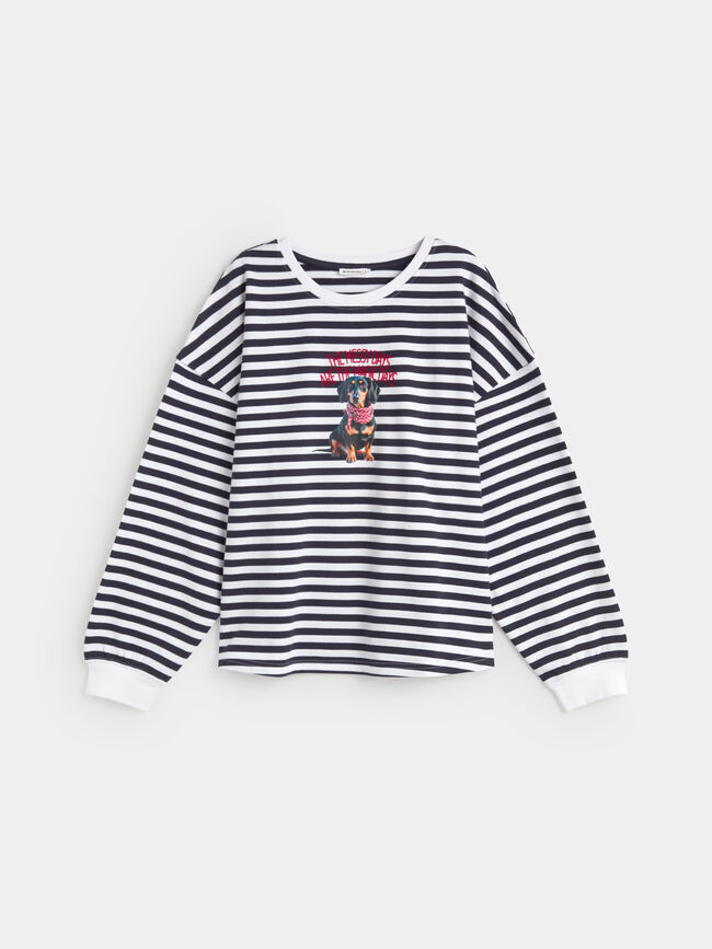 SUDADERA TECKEL RAYAS Azul Marino