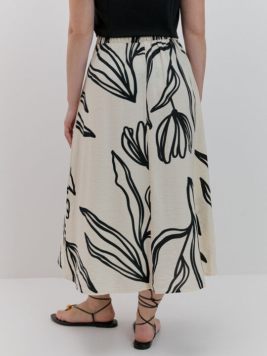 FALDA EVAS&Eacute; ESTAMPADA Crudo image number null