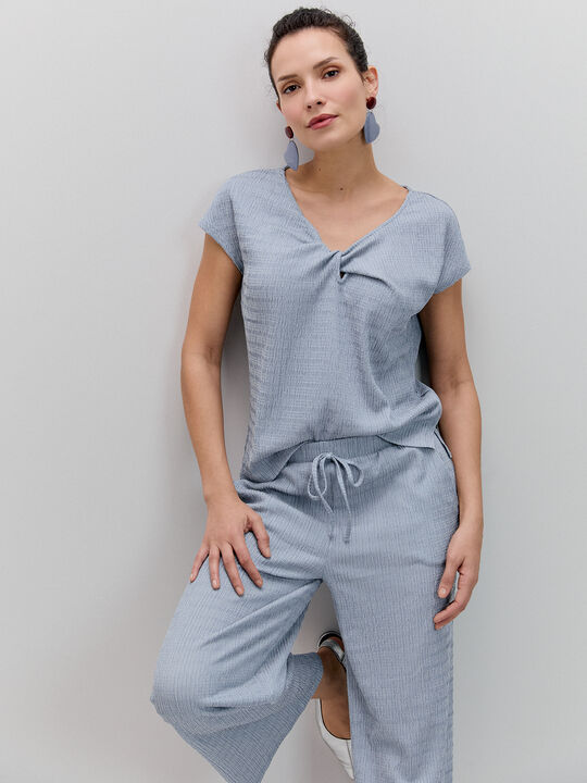 CAMISETA CRINKLE AZUL Azul Chambray image number null