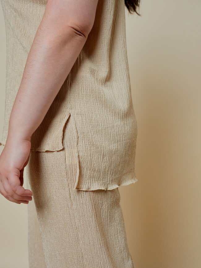 CAMISETA RIB MANGA CORTA Beige