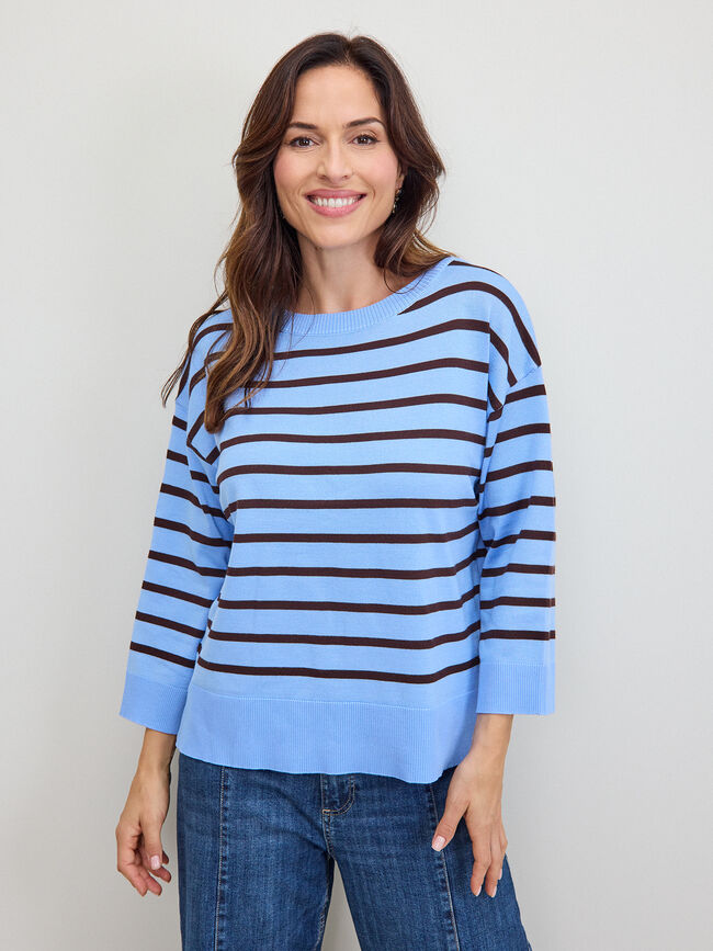 JERSEY RAYAS Azul Chambray