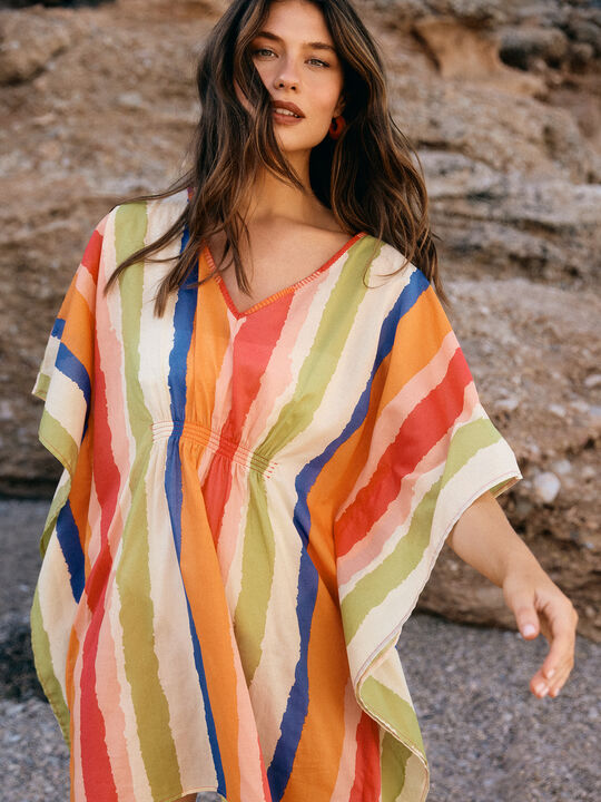 KAFTAN DETALLE RAYAS Multicolor image number null