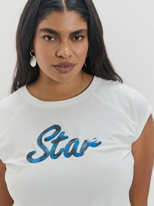 CAMISETA LETTERING GEL Blanco Hueso image number null