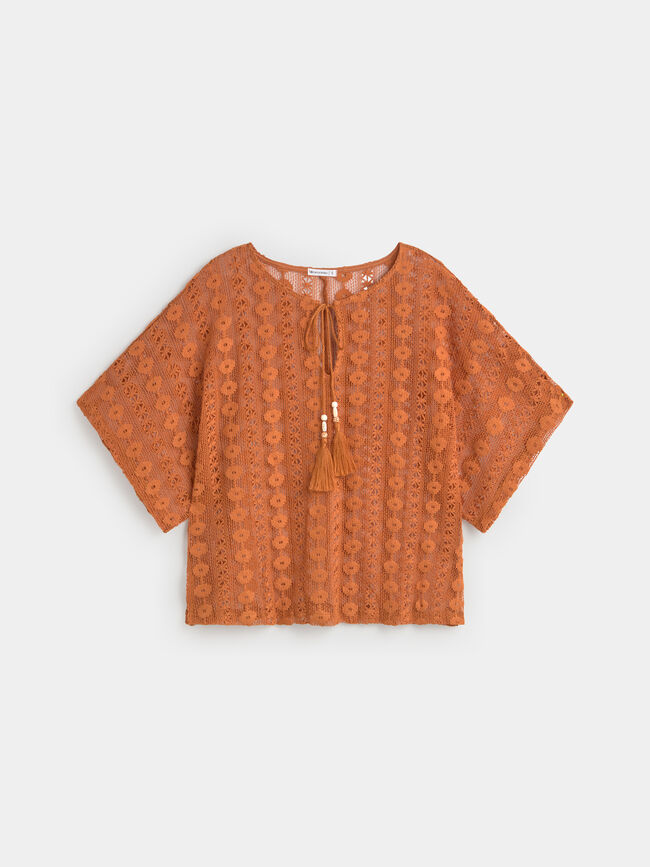 CAMISETA ABERTURAS LATERALES Cognac
