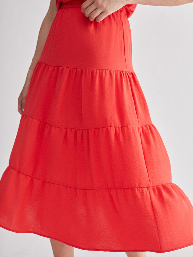 Falda detalle volantes Coral
