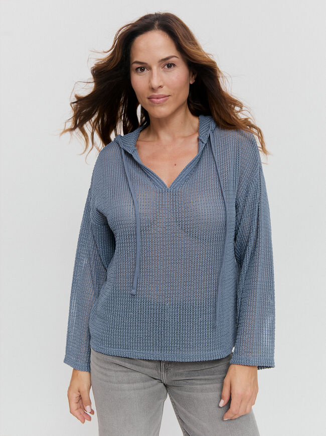 SUDADERA CALADA Azul Grisaceo
