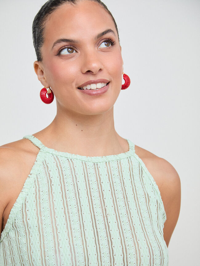 TOP HALTER JACQUARD Verde