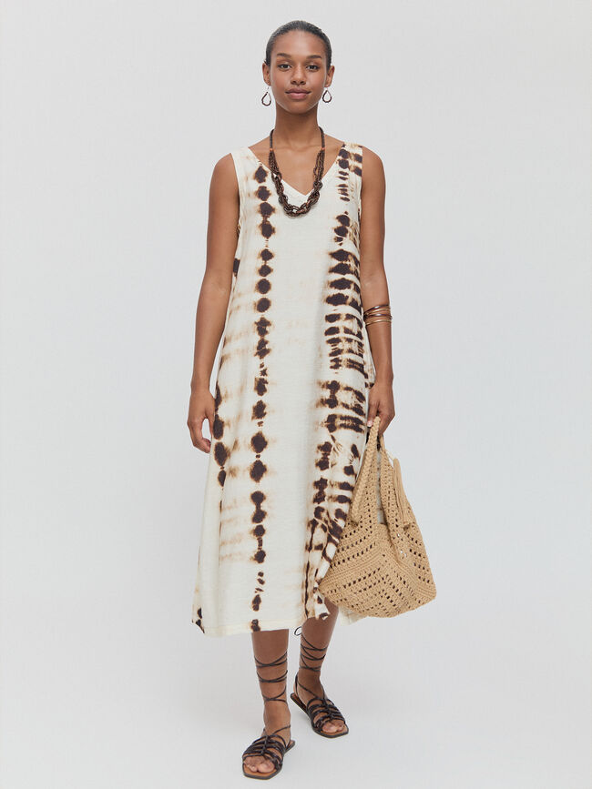 VESTIDO TIRANTE ANCHO Crudo