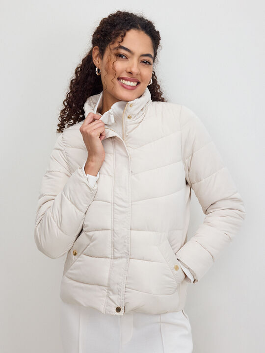 CHAQUETA ACOLCHADA ANCHA Vison image number null