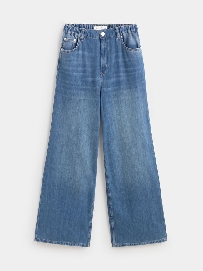 PANTALON ANCHO ELASTICO Mid blue