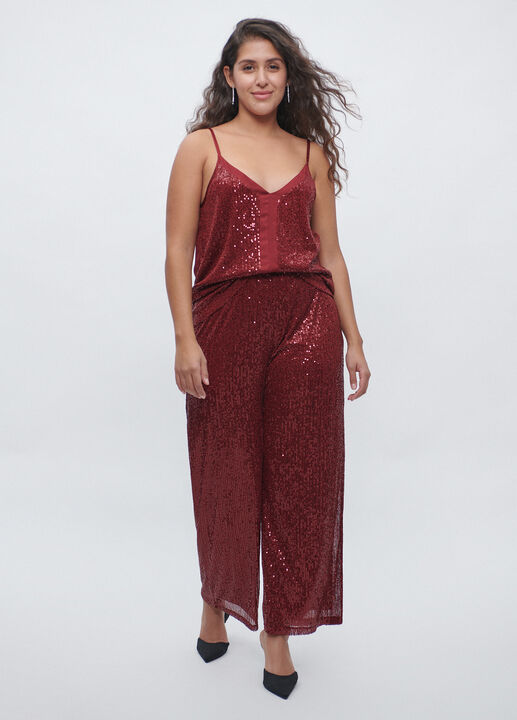 PANTALÓN LENTEJUELAS Granate image number null