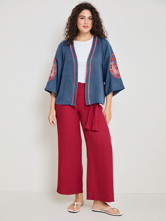 KIMONO ESTRUCTURA BORDADO Azul Marino image number null