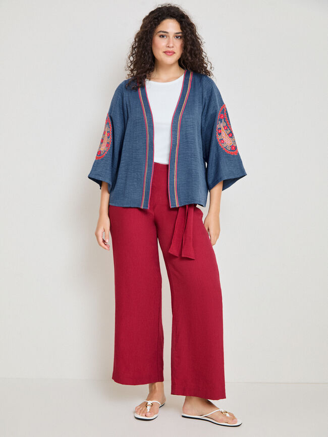 KIMONO ESTRUCTURA BORDADO Azul Marino