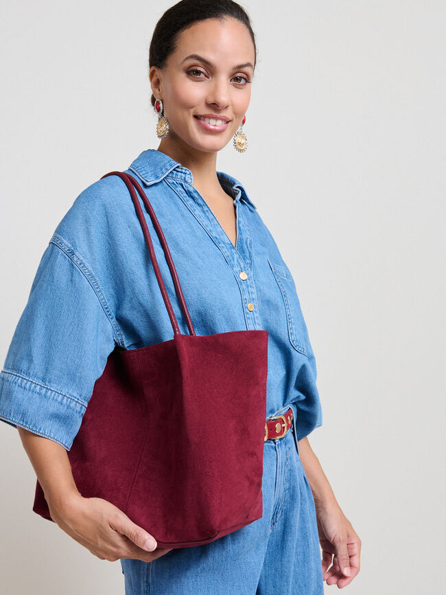 BOLSO SHOPPER ANTE Rojo Cereza