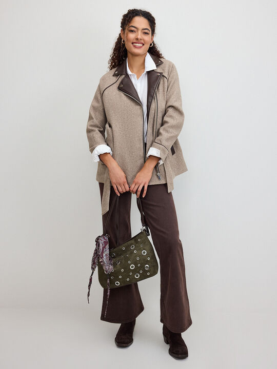 CHAQUETA LARGA CINTURON Beige image number null