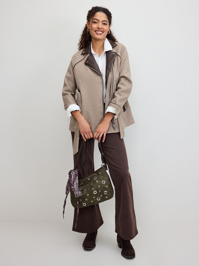 CHAQUETA LARGA CINTURON Beige