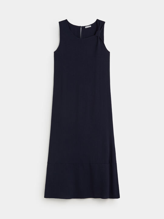 VESTIDO MIDI NUDO Azul Marino image number null