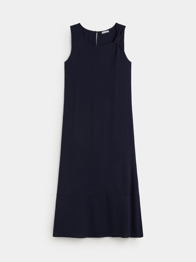 VESTIDO MIDI NUDO Azul Marino