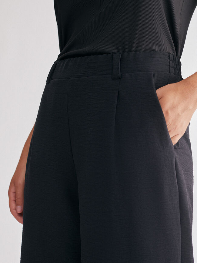 Pantalón culotte fluido Negro