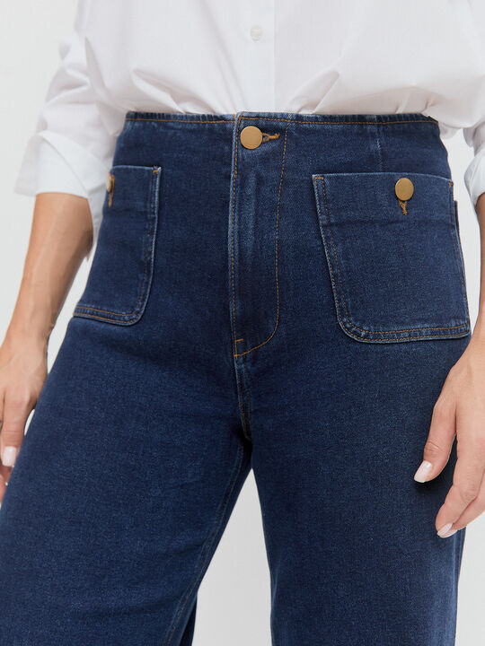 PANTALÓN BOLSILLO BOTÓN Dark blue image number null