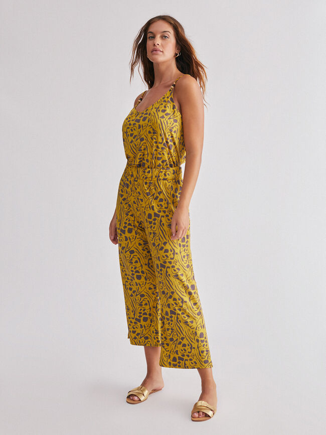 Pantalon culotte kaki claro