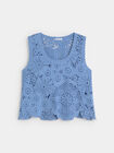 TOP CUELLO REDONDO Azul Chambray