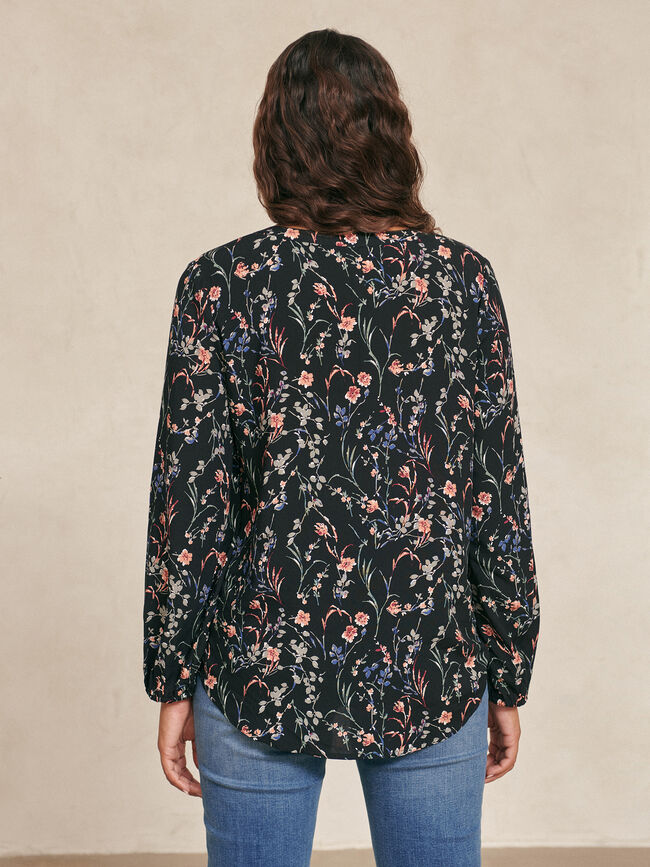 Blusa nido de abeja Negro