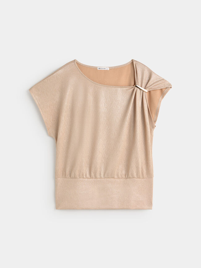 CAMISETA ASIM&Eacute;TRICA PIEZA MET&Aacute;LICA Oro