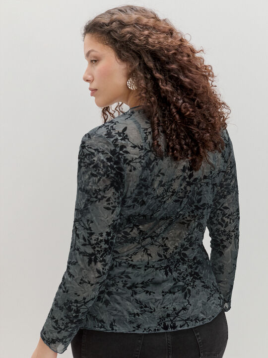 CAMISETA DETALLE FRUNCE Dusty Blue image number null