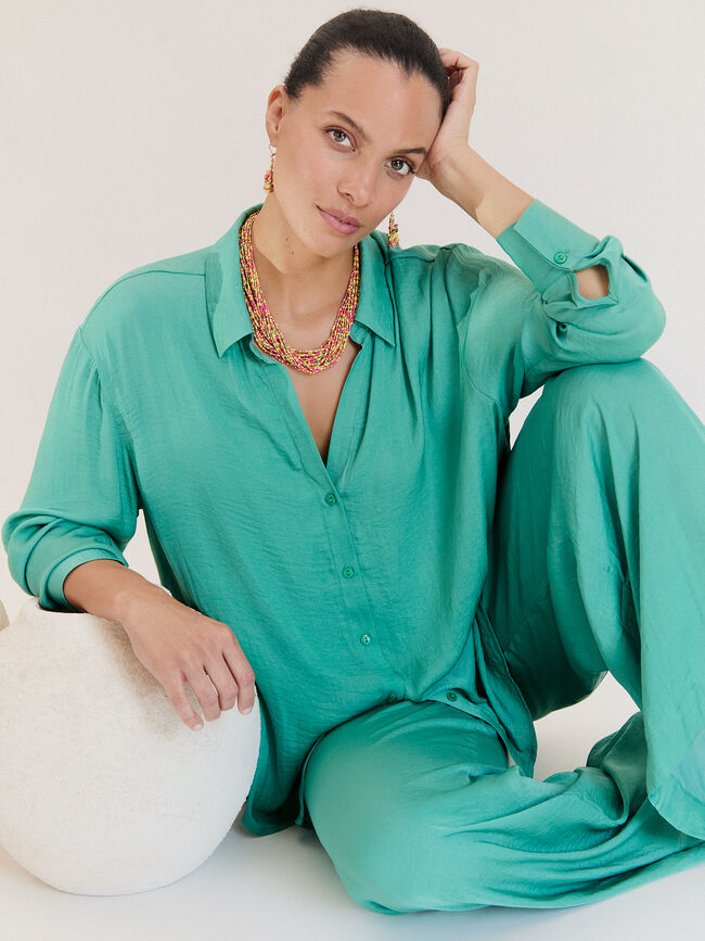 CAMISA FLUIDA Verde Pino