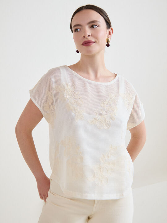 CAMISETA CALADA BOTONES Crudo image number null