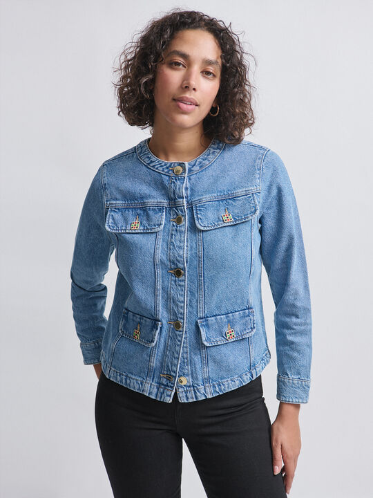 CAZADORA VAQUERA BOTON Mid blue image number null