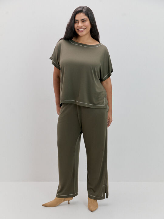 PANTALON ABERTURAS kaki oscuro image number null