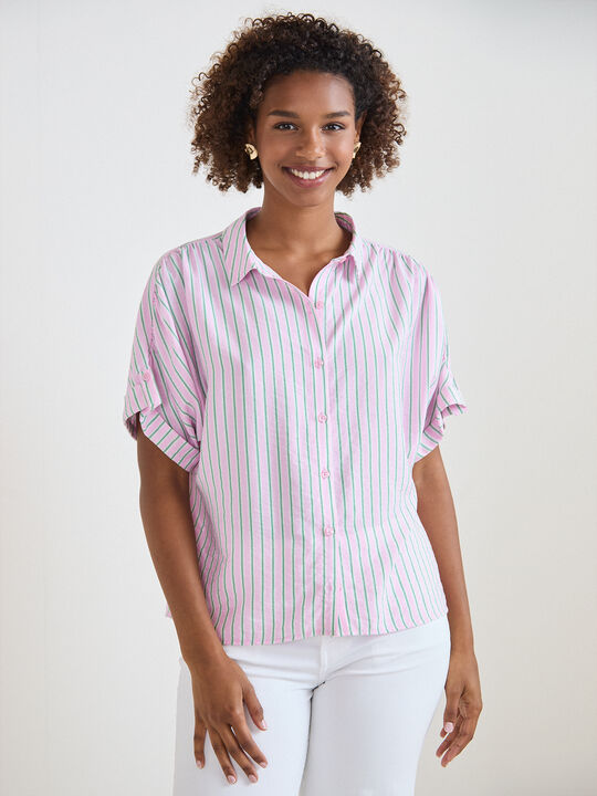 CAMISA MANGA CAIDA rosa powder image number null