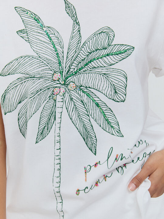 CAMISETA POSICIONAL PALMERA Blanco Optico image number null