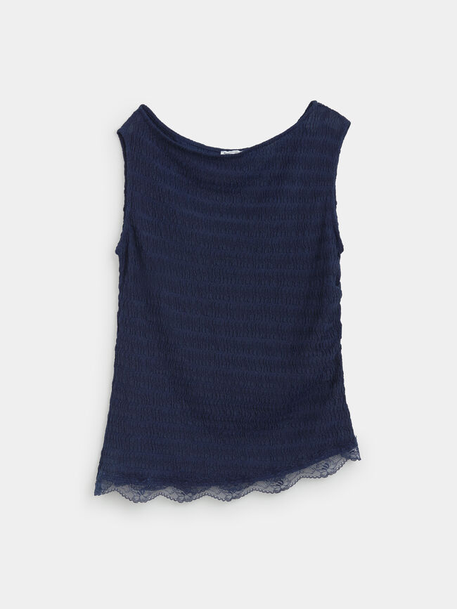CAMISETA ASIMETRICA TEXTURA Azul Noche