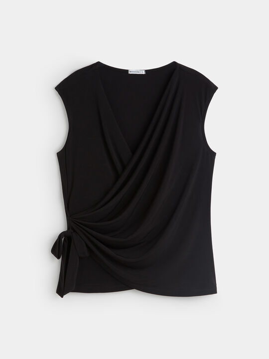 CAMISETA CRUZADA LAZO Negro image number null