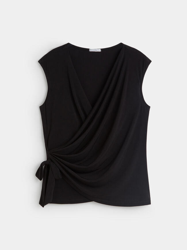 CAMISETA CRUZADA LAZO Negro