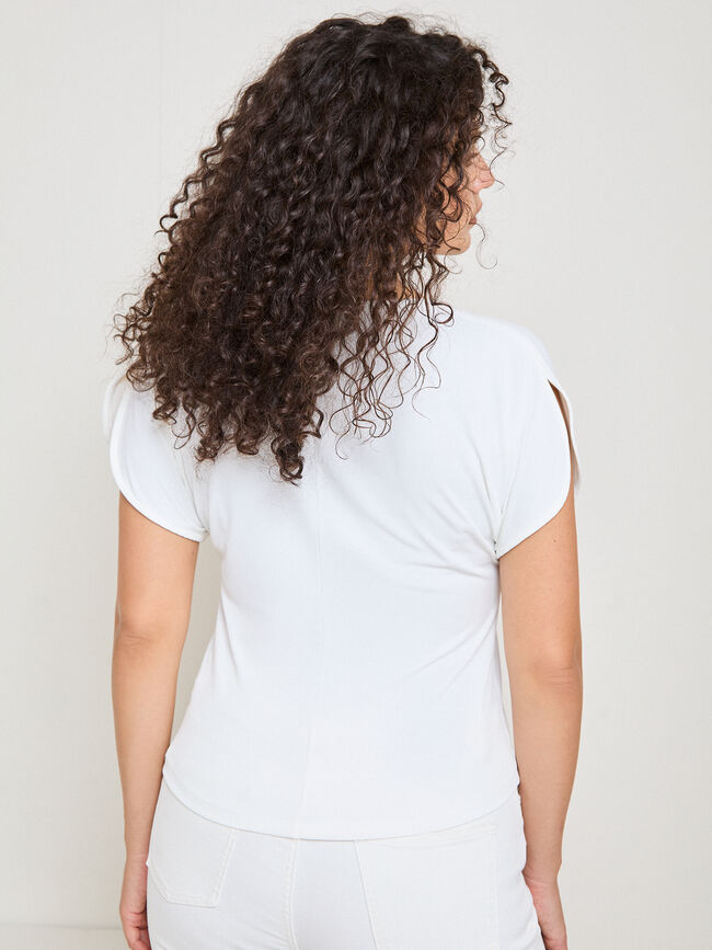CAMISETA ABERTURAS HOMBRO Blanco Optico