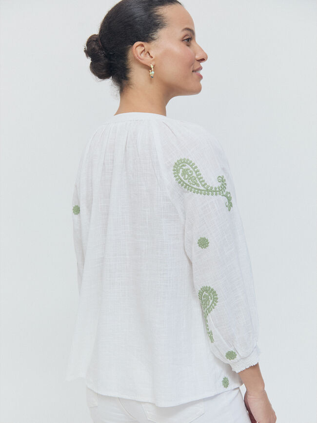 BLUSA BORDADA Blanco Optico