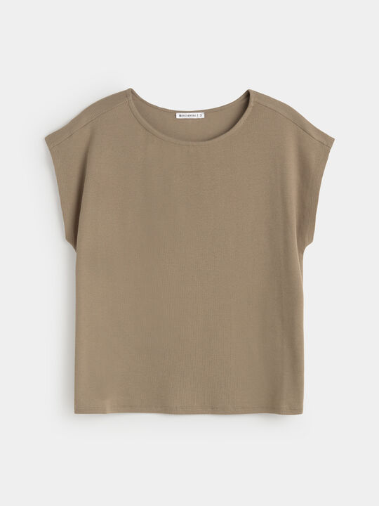 CAMISETA HOMBRO CAIDO kaki claro image number null